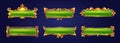 Medieval green buttons, ui game menu elements