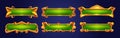 Medieval green buttons, ui game menu elements