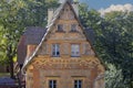 Medieval Grodno Castle, decorative facade of gatehouse, Zagorze Slaskie, Poland Royalty Free Stock Photo