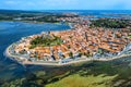 Medieval Gruissan town on Mediterranean sea coast, France Royalty Free Stock Photo