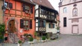 Medieval half-timbered houses in Kaysersberg in Alsace Royalty Free Stock Photo