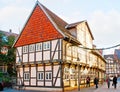 Medieval half-timbered houses of Kleine Burg street, Braunschweig, Germany