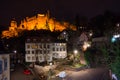 Medieval heidelberg castle at night illuminated Royalty Free Stock Photo