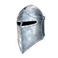 Medieval helmet knight steel metal 3d rendering