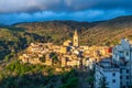 The medieval hill town of Francavilla di Sicilia at sunset