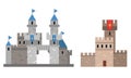 Medieval Historical Buildings and Old European Architecture Vector Set