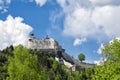Medieval Hohenwerfen castle. Historical landmark on Salzach valley, Austria