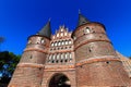 Medieval Holstentor gate of Lubeck