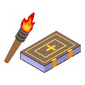 Medieval holy book icon isometric vector. Medieval people Royalty Free Stock Photo