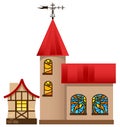 Medieval house and church