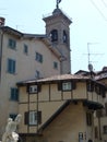 Medieval house in Pignolo street in the historical center of Bergamo in Italy. Royalty Free Stock Photo