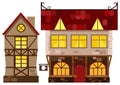 Medieval house and tavern Royalty Free Stock Photo