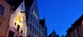 Medieval house windows and   roof light reflection old tallinn panorama  Evening in The City Old Town of Tallinn Estonia  blue sky Royalty Free Stock Photo