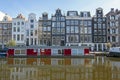 Medieval houses along the canal in Amsterdam the Netherlands Royalty Free Stock Photo