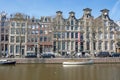 Medieval houses along the canal in Amsterdam the Netherlands Royalty Free Stock Photo