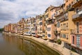 Medieval houses along the Onyar river - Girona Royalty Free Stock Photo