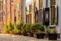 Medieval houses in the historic center of the Dutch city of Amer Royalty Free Stock Photo