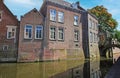 Medieval houses at old ancient river and canal system within the city walls - s-Hertogenbosch, Netherlands