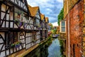 Medieval houses and river Stour in Canterbury Old Town, Kent, En Royalty Free Stock Photo