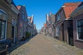 Medieval houses in the streets of Hindeloopen in the Netherlands Royalty Free Stock Photo