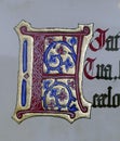 Medieval illuminated manuscript calligraphy in Stari Grad Royalty Free Stock Photo