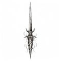 Medieval-inspired Fantasy Sword With Tattoo-inspired Design Royalty Free Stock Photo