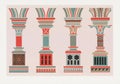 Medieval-inspired stencil designs. Colorful Pillars Royalty Free Stock Photo