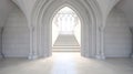 a medieval inspired white royal entrance mockup, ai generated image