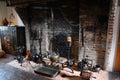 Fireplace - Medieval interior of Muiderslot, Muiden Castle in Holland, the Netherlands