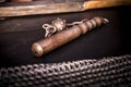 Medieval iron mace with spikes. Royalty Free Stock Photo