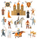 Medieval Decorative Icons Set Royalty Free Stock Photo