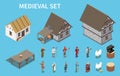 Medieval Isometric Set Royalty Free Stock Photo