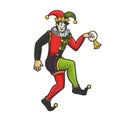 medieval jester sketch vector illustration