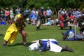 Medieval Jousting foot combat Hever Castle England Royalty Free Stock Photo