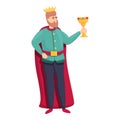 Medieval king icon cartoon vector. History man