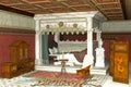 Medieval King`s Chamber 3D Render Background