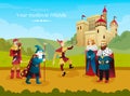 Medieval Kingdom Flat Composition