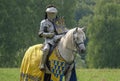 Medieval knight in armor on horseback Royalty Free Stock Photo