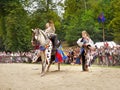 Medieval Knight Horse Riding, Prague Castle Royalty Free Stock Photo