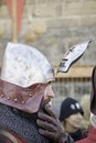 Medieval knight with helmet