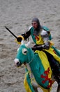 Medieval knight on horseback Royalty Free Stock Photo