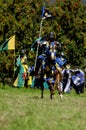 Medieval knight on horseback Royalty Free Stock Photo