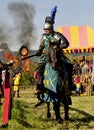 Medieval knight on horseback Royalty Free Stock Photo