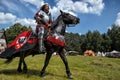 Medieval knight on horseback