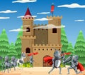 Medieval Knight Jousting Tournament Scene