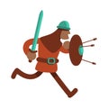 Medieval knight semi flat color vector character