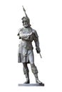 Medieval knight statue isolated on white