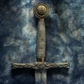 Sword detail over antique background Royalty Free Stock Photo