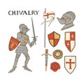 Medieval knight armor. Chivalry and crusade concept Royalty Free Stock Photo