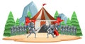 Medieval knights fighting in a battle Royalty Free Stock Photo